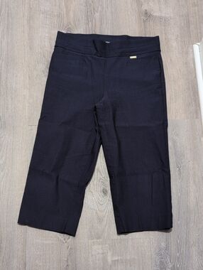 Jones New York Signature Pull On Navy Stretch Capri Pants